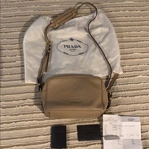 Prada crossbody tan/pink bag